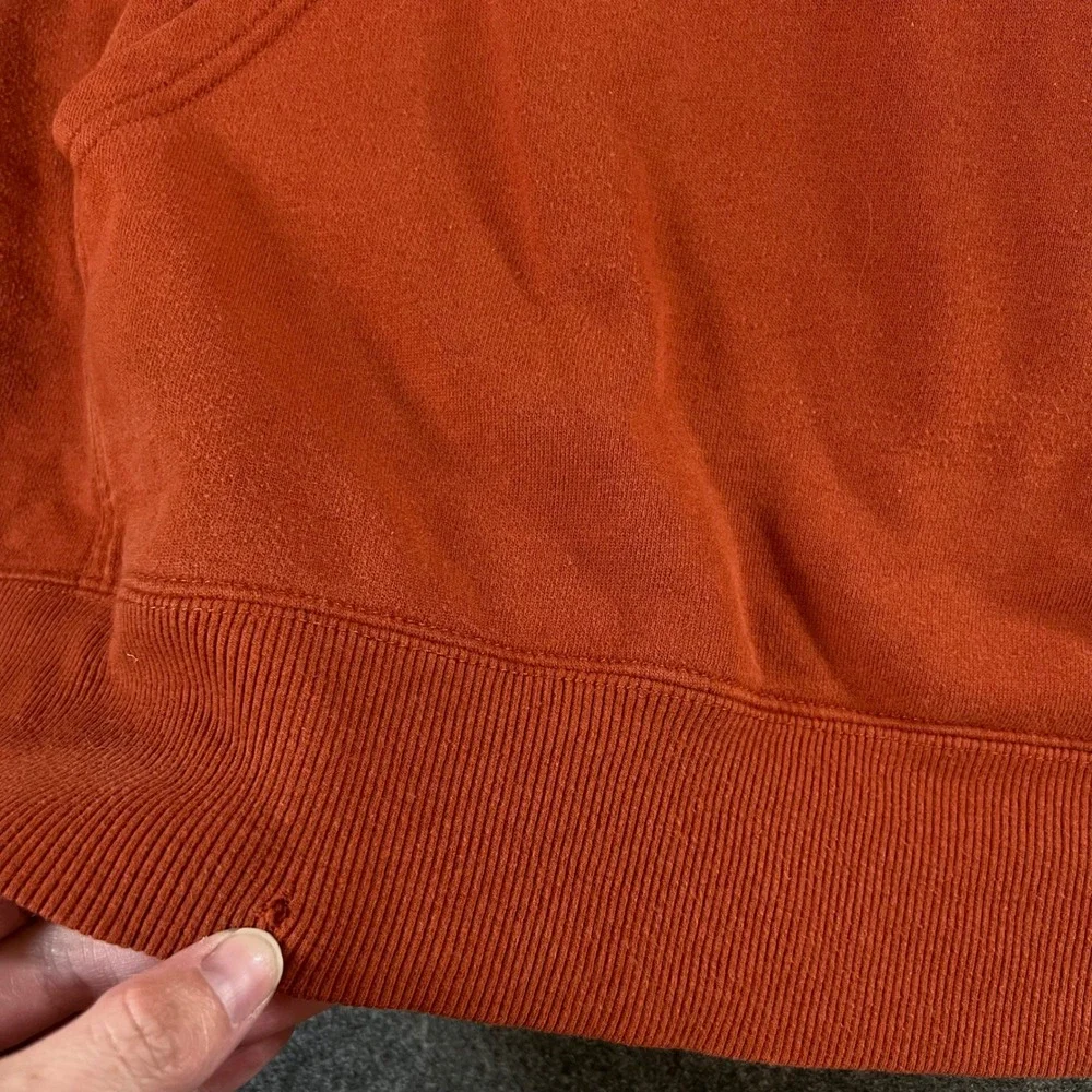 The North Face Mens Large Burnt Orange Logo Pullover Hoodie Sweatshirt Rust